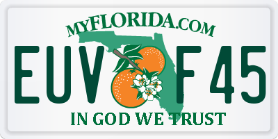 FL license plate EUVF45