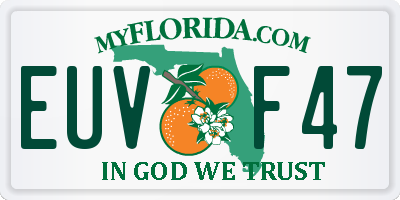 FL license plate EUVF47