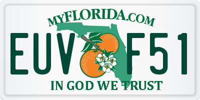 FL license plate EUVF51