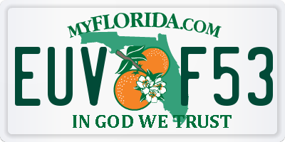 FL license plate EUVF53