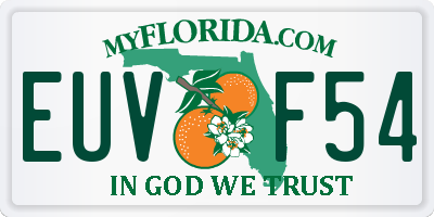 FL license plate EUVF54
