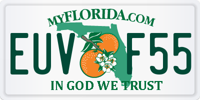 FL license plate EUVF55