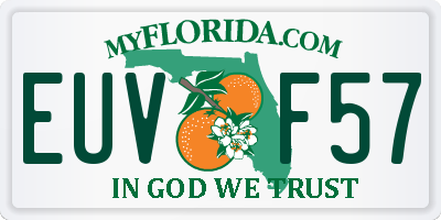 FL license plate EUVF57