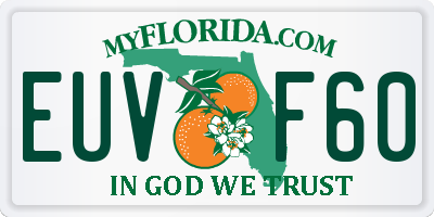 FL license plate EUVF60