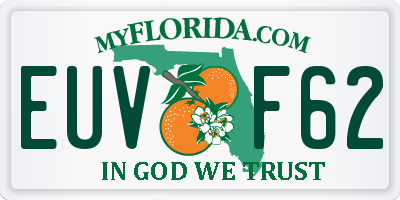 FL license plate EUVF62