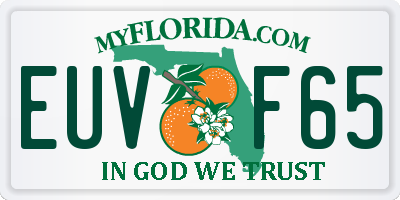 FL license plate EUVF65