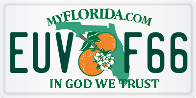 FL license plate EUVF66