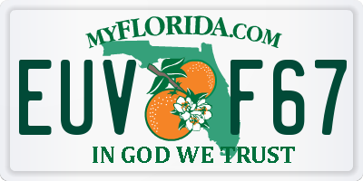FL license plate EUVF67