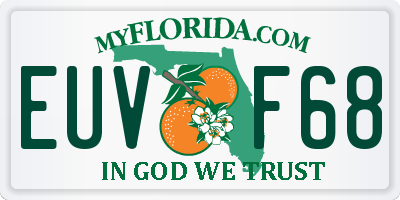 FL license plate EUVF68