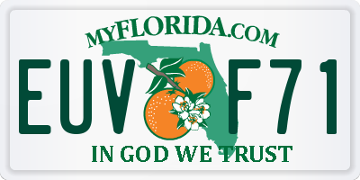 FL license plate EUVF71