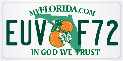 FL license plate EUVF72
