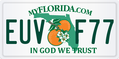 FL license plate EUVF77