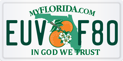 FL license plate EUVF80