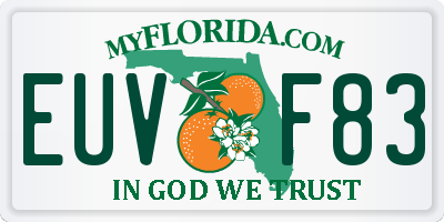 FL license plate EUVF83