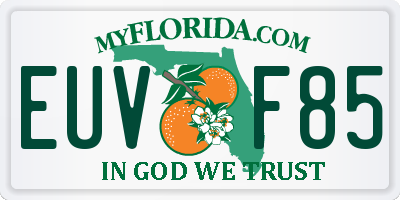 FL license plate EUVF85