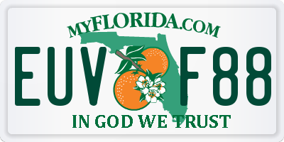 FL license plate EUVF88