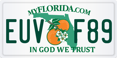FL license plate EUVF89