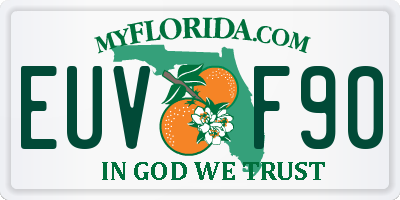 FL license plate EUVF90