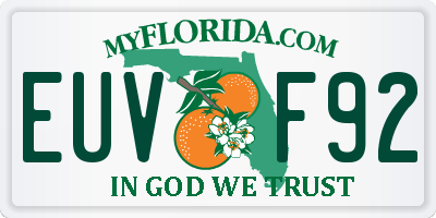 FL license plate EUVF92