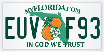 FL license plate EUVF93