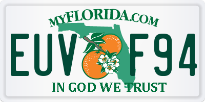 FL license plate EUVF94