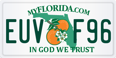 FL license plate EUVF96