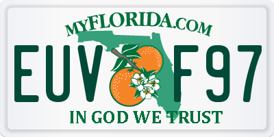 FL license plate EUVF97