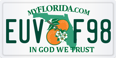 FL license plate EUVF98