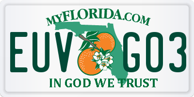 FL license plate EUVG03