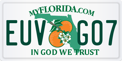 FL license plate EUVG07