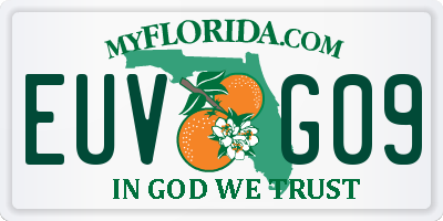 FL license plate EUVG09