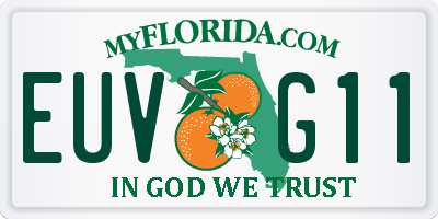 FL license plate EUVG11