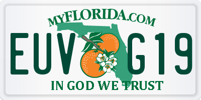 FL license plate EUVG19