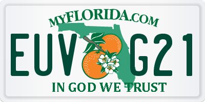 FL license plate EUVG21