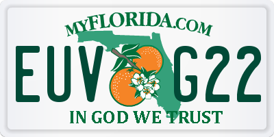 FL license plate EUVG22