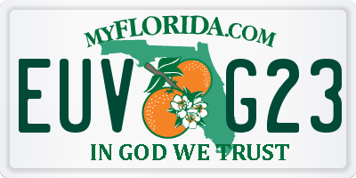 FL license plate EUVG23