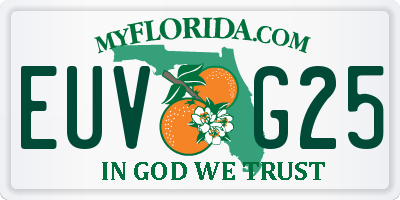 FL license plate EUVG25