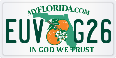 FL license plate EUVG26