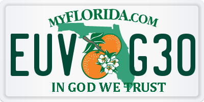 FL license plate EUVG30