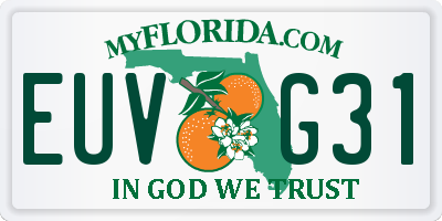 FL license plate EUVG31