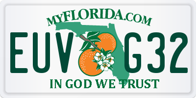 FL license plate EUVG32