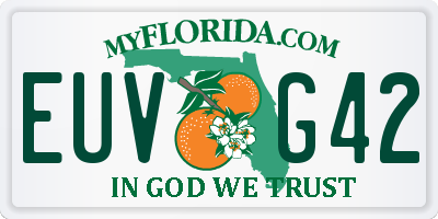 FL license plate EUVG42