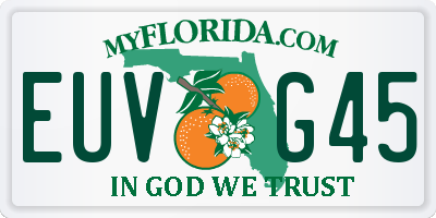 FL license plate EUVG45