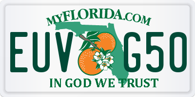 FL license plate EUVG50