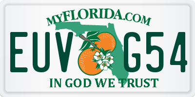 FL license plate EUVG54