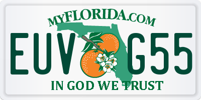 FL license plate EUVG55