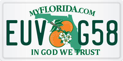 FL license plate EUVG58