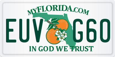 FL license plate EUVG60