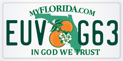 FL license plate EUVG63