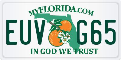 FL license plate EUVG65